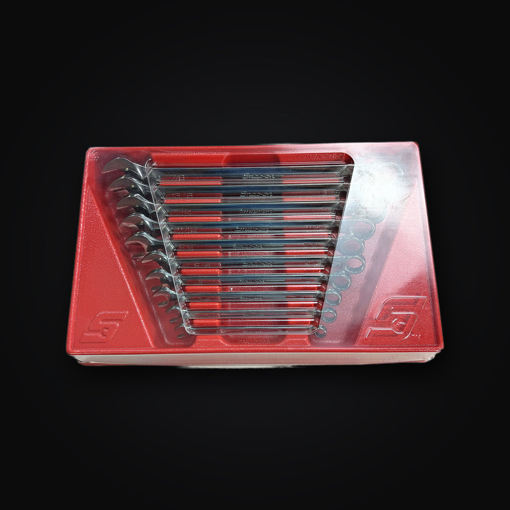 Snap-on 10 pc SAE 12-Point Flank Drive Combination Wrench Set, 5/16 to 7/8 in., USA - OEX710