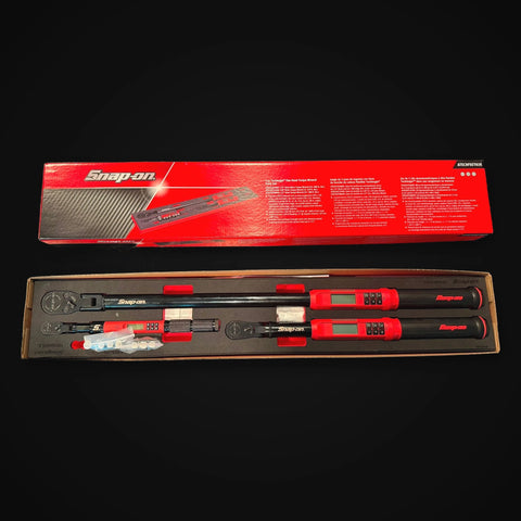 Snap-on ATECHFSET02R 3 pc flex-head TechAngle torque wrench set, very lightly used, in red PRO-FI foam with retail box